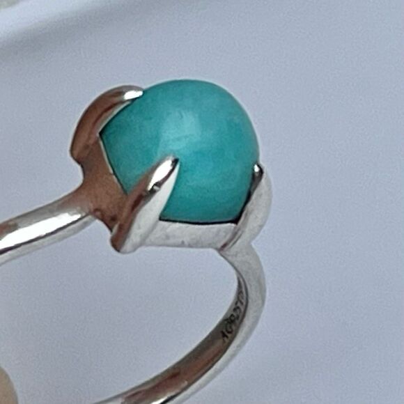 Tiffany & Co. Retired Paloma Picasso's Sugar Stack Amazonite Ring -Sz 6.5 - Picture 11 of 16